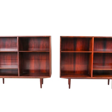 Pair of Mid-Century Danish Modern Rosewood Bookcases by Omann Jun, Model 7