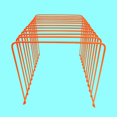 Modern Mid-Century Orange Metal Wire 12 Slot Record / Magazine/ File Rack || Color Pop Office Organizer || CUSTOM COLOR AVAILABLE! 