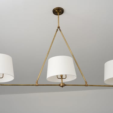 Drum shade chandelier - Fabric shade Lighting - Linear Fixture - Kitchen light 
