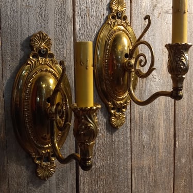 Pair of solid brass sconces