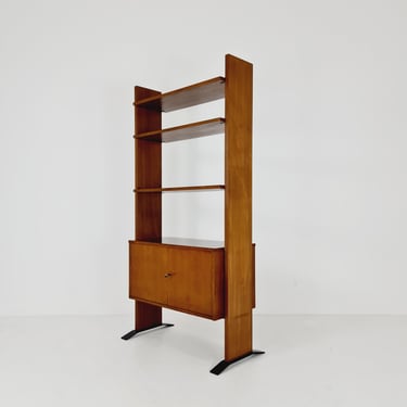 Mid-Century Italian freestanding vintage library bookcase shelf, 1960s 