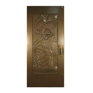 Large 93" Tall Gold Coco Bongo Art Deco Prop Door from "The Mask" 