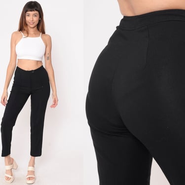 Black Stirrup Pants 90s Tapered Trousers High Waisted Rise Pants, Shop  Exile