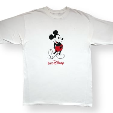 Vintage 90s Euro Disney Mickey Mouse Graphic Cartoon Promotional T-Shirt Size XL/XXL 