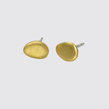 Jane Diaz NY - River Rock Stud Earrings - Gold Plate