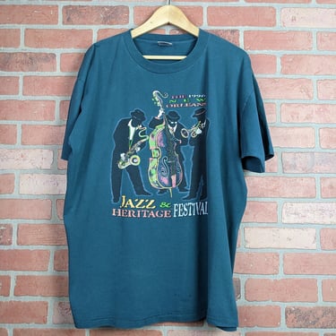Vintage 1996 New Orleans Jazz and Heritage Festival ORIGINAL Graphic Tee - Extra Large 