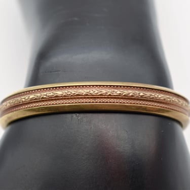 70's Sausalito Craftworks brass rose gold vermeil boho floral cuff, SC w anchor flowers bracelet 
