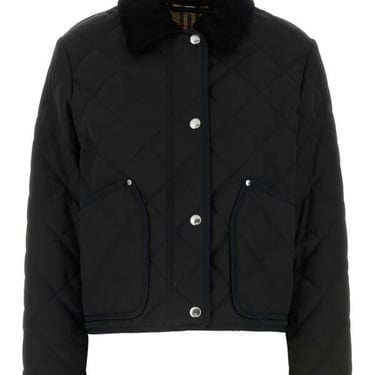 Burberry Women Black Polyester Oversize Jacket