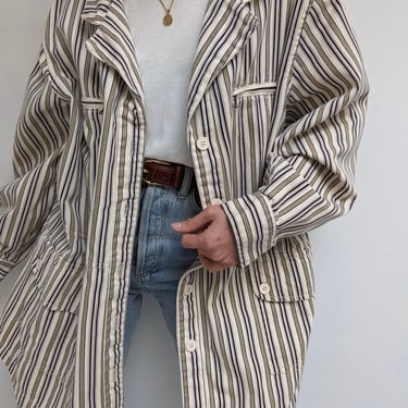 Favorite Vintage Striped Denim Chore Coat