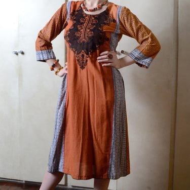 Orange & Black Caftan 