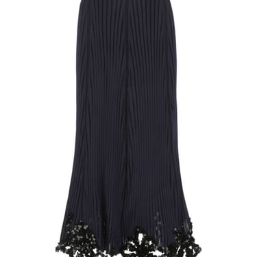 Jil Sander Woman Dark Blue Viscose Long Skirt