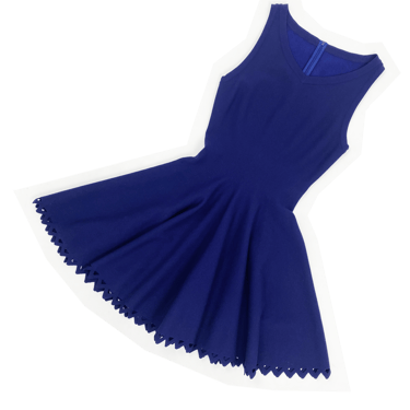 Alaia blue cutout knit dress
