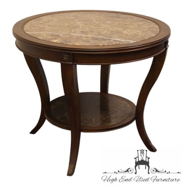 HIGH END Italian Inspired Contemporary Modern 36" Round Granite Top Accent Entryway Table 