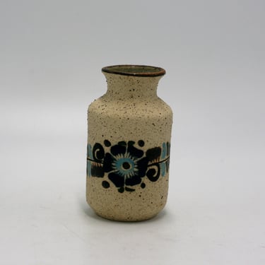 vintage speckled pottery vase made in Mexico 