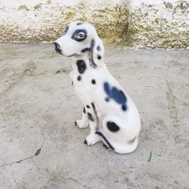 Large Dog Ceramic Sculpture / Glazed Terracotta / Hand Painted Sculpture / Home Decor / Decoration / Ceramic Decor / 1960 / Italy '60s 