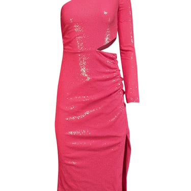 L'Agence - Pink Sequined One Shoulder Dress Sz 2