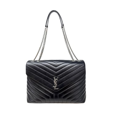 YSL Black Leather "Lou Lou" Purse