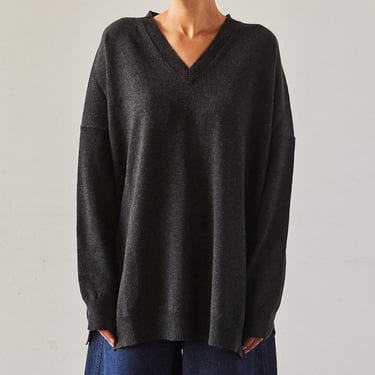 Cordera Cashmere V-neck Sweater, Anthracite