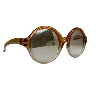 Vintage Foster Grant Sunglasses Brown Round Ombre Mirrored 