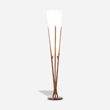 John Keal Sculpted Trident-Style Floor Lamp for Modeline of California