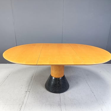 Balance dining table by Arnold Merckx for Arco, 1988 - vintage wooden dining table - large dining table - oval table 