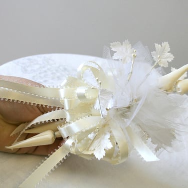 1960s White Corsage with Bow 