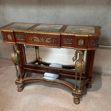 French Louis XVI Figural Mirrored Console Table