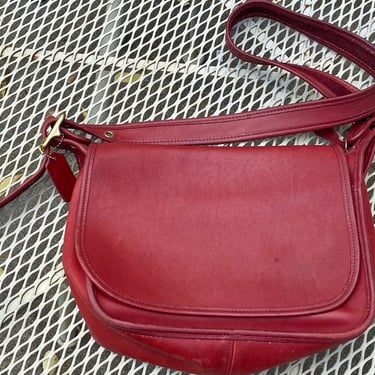Vintage Red Leather Coach Patricias Legacy Crossbody Bag 