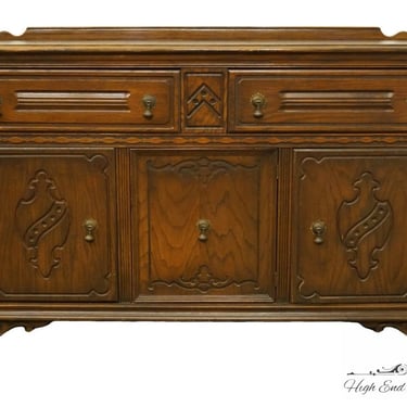 BOWERS BROTHERS Co. Bloomington, IN Solid Oak English Revival Jacobean Style 60" Buffet Sideboard 2123 
