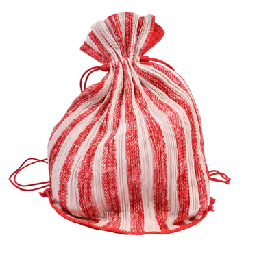 Pleats Please Vintage Red and White Pleated Convertible Packable Backpack