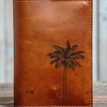 Handmade Leather Journal | Personalized Leather Notebook | Sketchbook | Gift | In Blue Handmade | Plant and Botanical | Series 1 