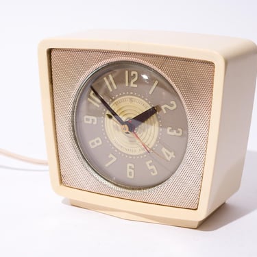 Vintage Alarm Clock, Atomic Era, Lunalarm by General Electric, 1950-1952 