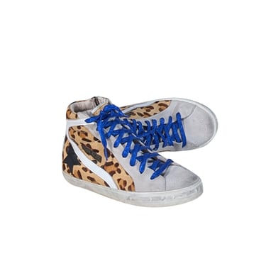 Golden Goose - Tan Leopard Print Mid Star Sneaker Sz 10