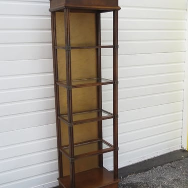 Hollywood Regency Tall Bookcase Display Shelving Cabinet 5087