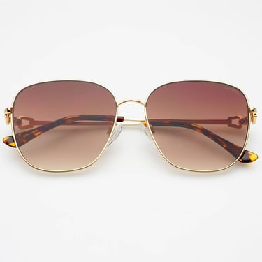 Lea Round Sunglasses - Gold / Brown