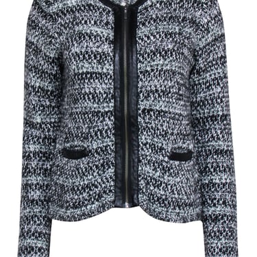 Joie - Grey &amp; Black Knit Zipper Front Jacket Sz M