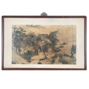 4' Foot Chinese Northern Song Dynasty Era Ink Paint Landscape Art Print 