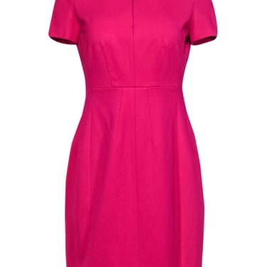 Diane von Furstenberg - Hot Pink Short Sleeve A-Line Dress Sz 4