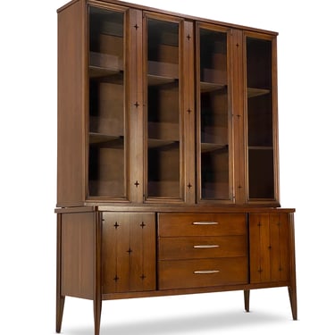 Broyhill Saga Server and Breakfront Hutch Top, Circa 1960s - *Please ask for a shipping quote before you purchase. 