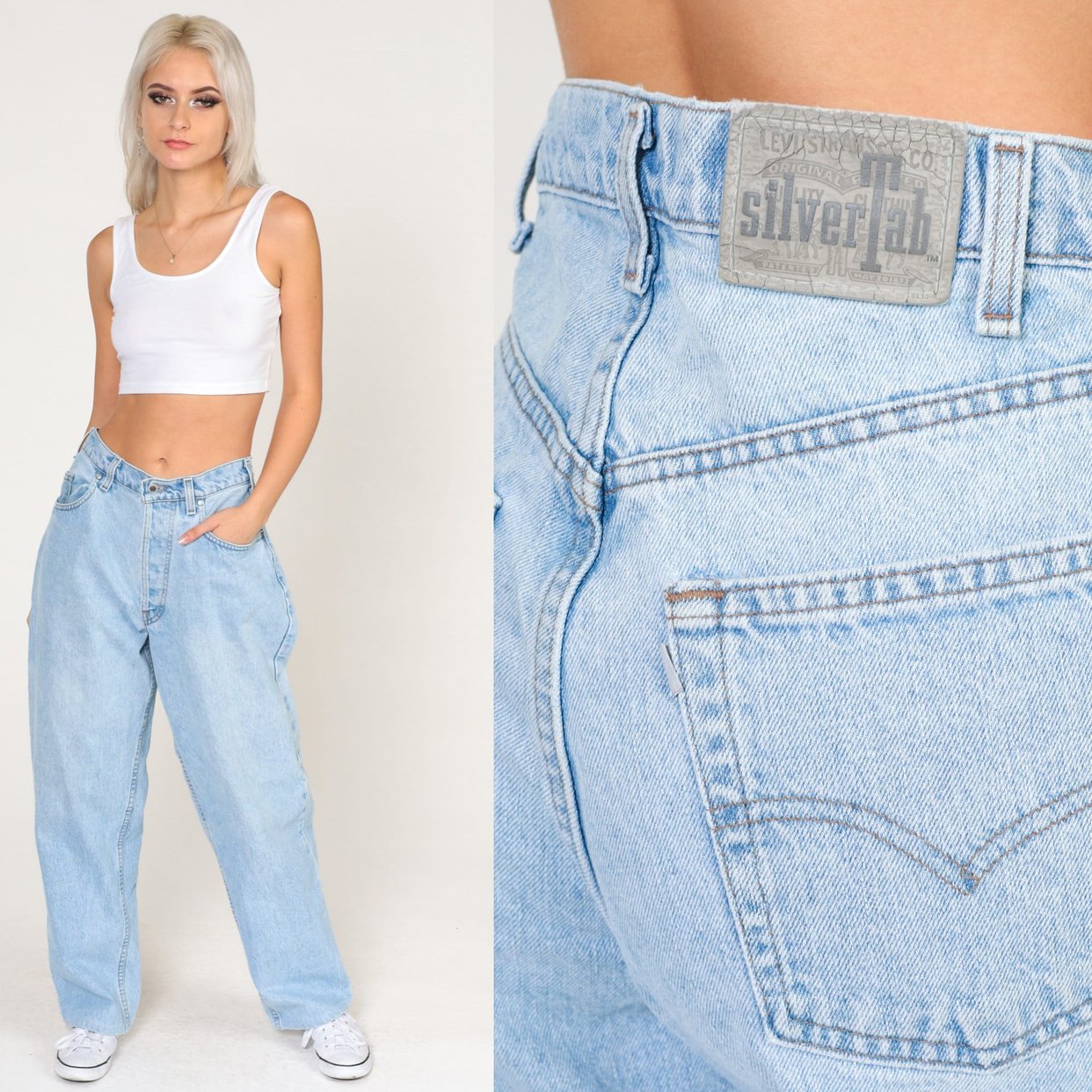 USA製 90s Levi's SilverTab \"WIDE LEG\" Vintage 1990's Levi's Silvertab Loose Wide Leg Denim W:38