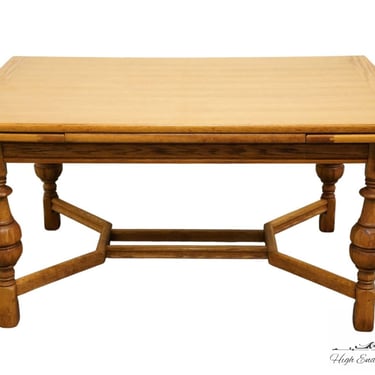 VINTAGE ANTIQUE English Revival 89" Draw Leaf Refactory Trestle Dining Table 
