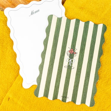 French Stripe Menu Cards - Set of 20