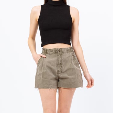 Medium 90s Olive Green Cut-Off Cotton Shorts 26