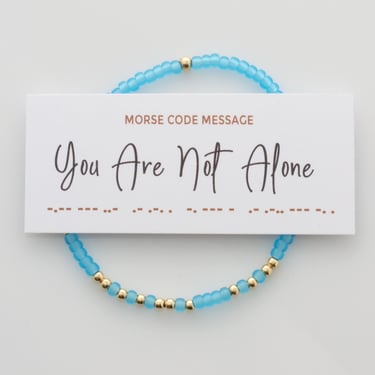 Motivational Gift, You Are Not Alone Morse Code Bracelet, Beaded Bracelet, Hidden Message Encouragement Gift for Friend 