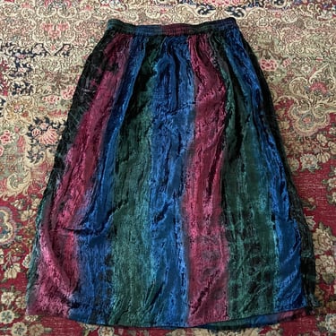Vintage ‘80s ‘90s whimsigoth crushed velvet maxi skirt | soft rayon viscose velvet skirt, witchy vibes, M/L/XL 