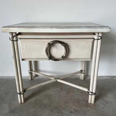 80's Karl Springer - Style Nightstand With Sculptural Handle 