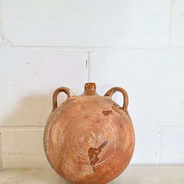 vintage french spherical pottery vessel