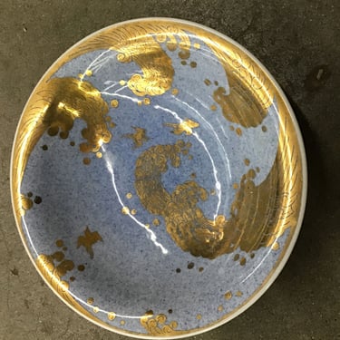 Japanese Blue & Gold Wave Bowl (Seattle)