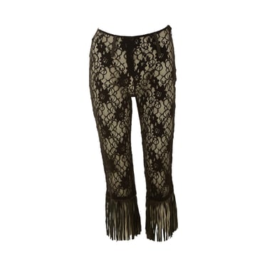 Dolce &amp; Gabbana Black Lace Fringe Pants
