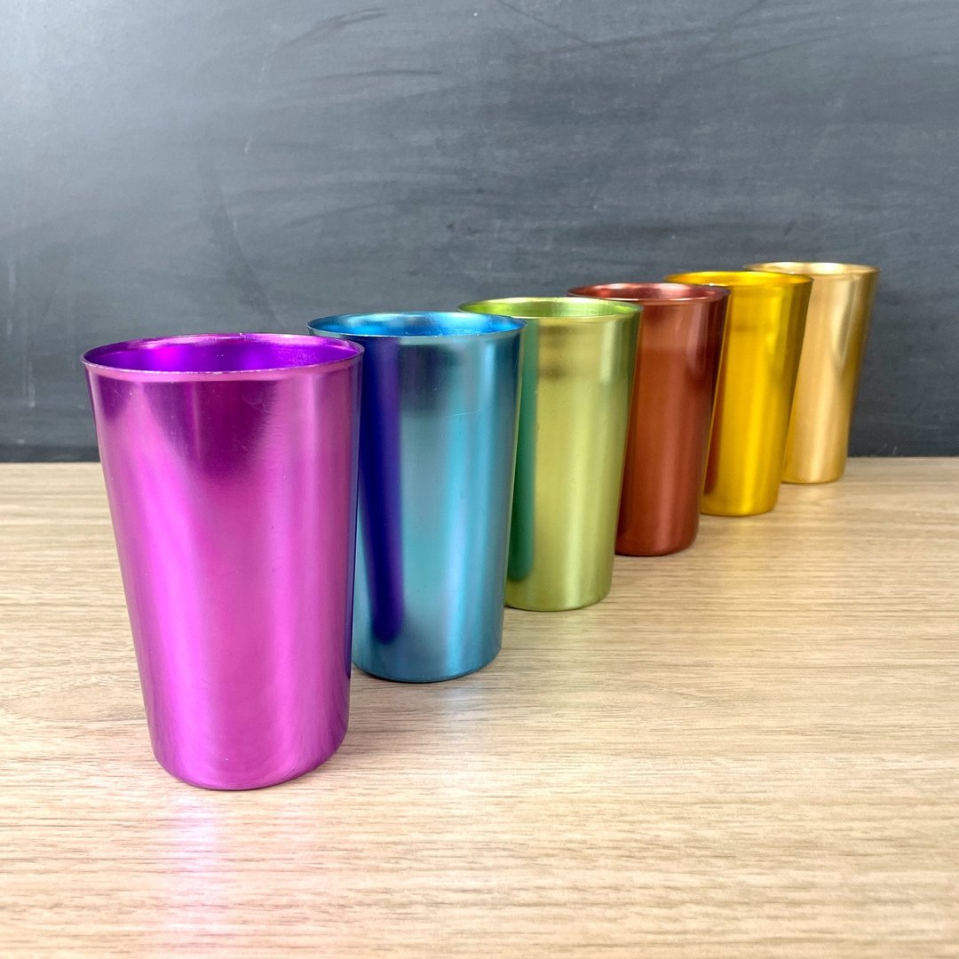 Bascal aluminum tumblers - set of 6 - 1960s vintage | NextStage Vintage ...